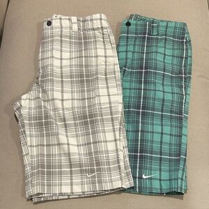 Nike Golf Tour Performance Bundle Gray and Green Plaid Boys Size Large